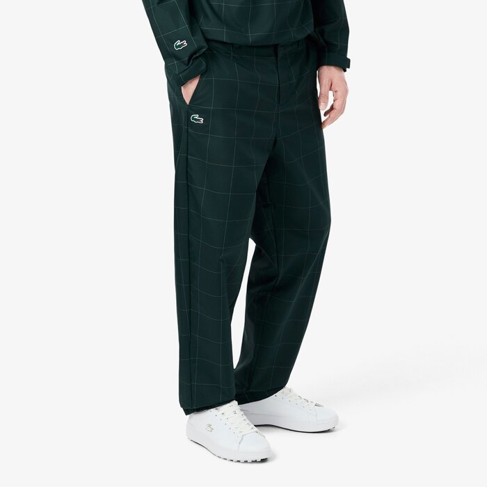 Lacoste Pantalon Golf à Carreaux Déperlant - Vert