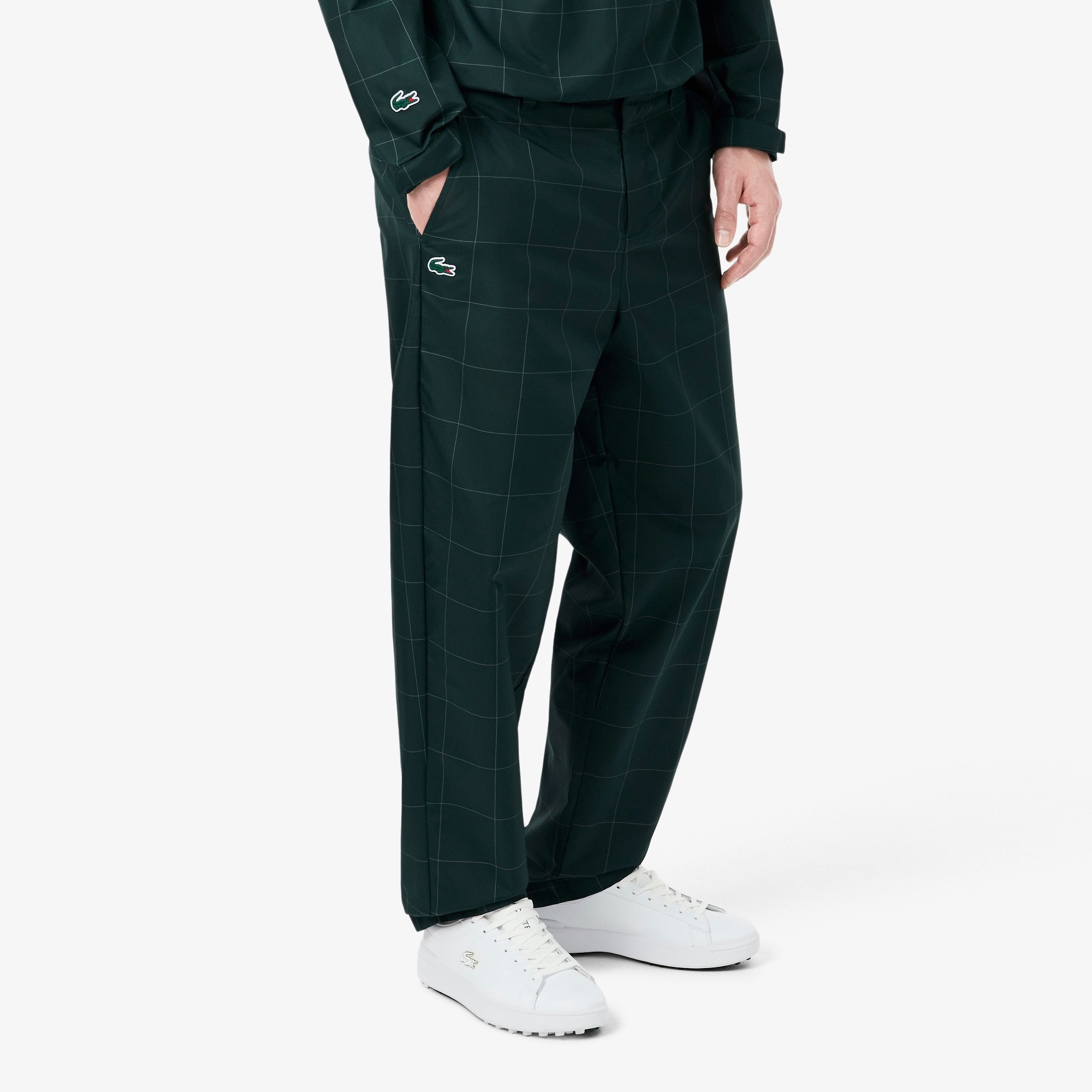 Lacoste Pantalon Golf à Carreaux Déperlant - Vert