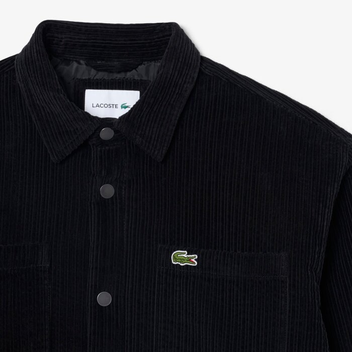Lacoste Surchemise Velours Côtelé Rembourrée - Noir
