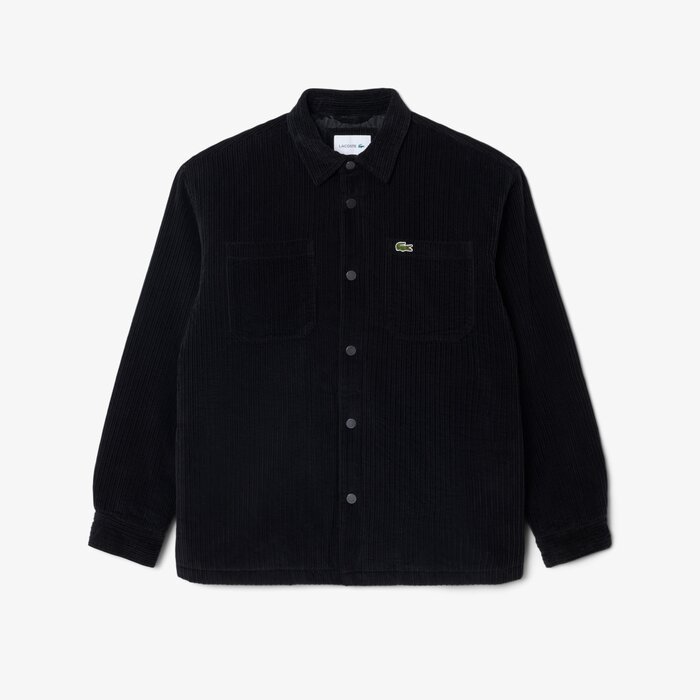 Lacoste Surchemise Velours Côtelé Rembourrée - Noir