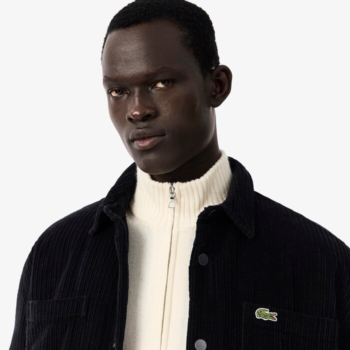 Lacoste Surchemise Velours Côtelé Rembourrée - Noir