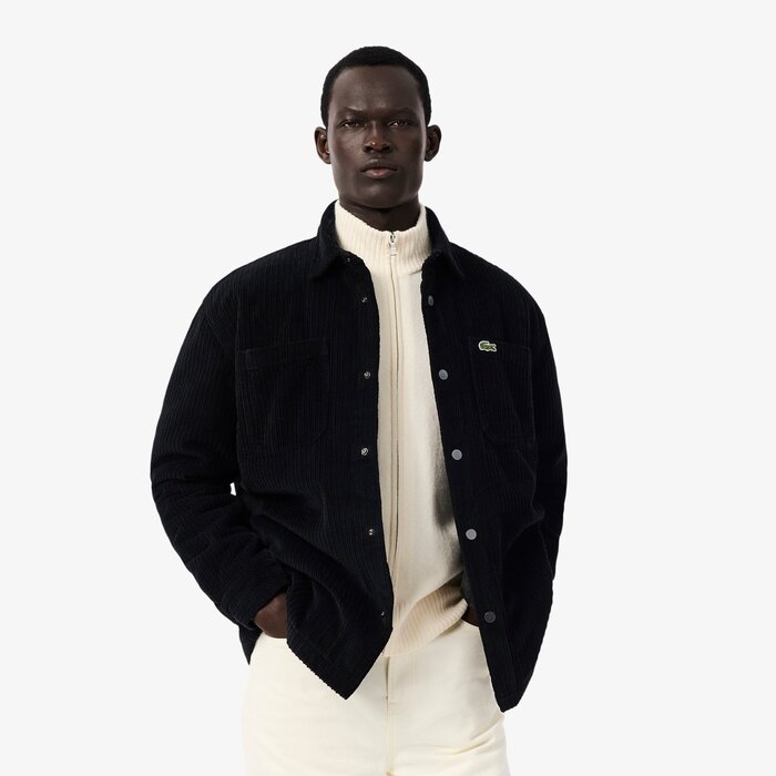 Lacoste Surchemise Velours Côtelé Rembourrée - Noir