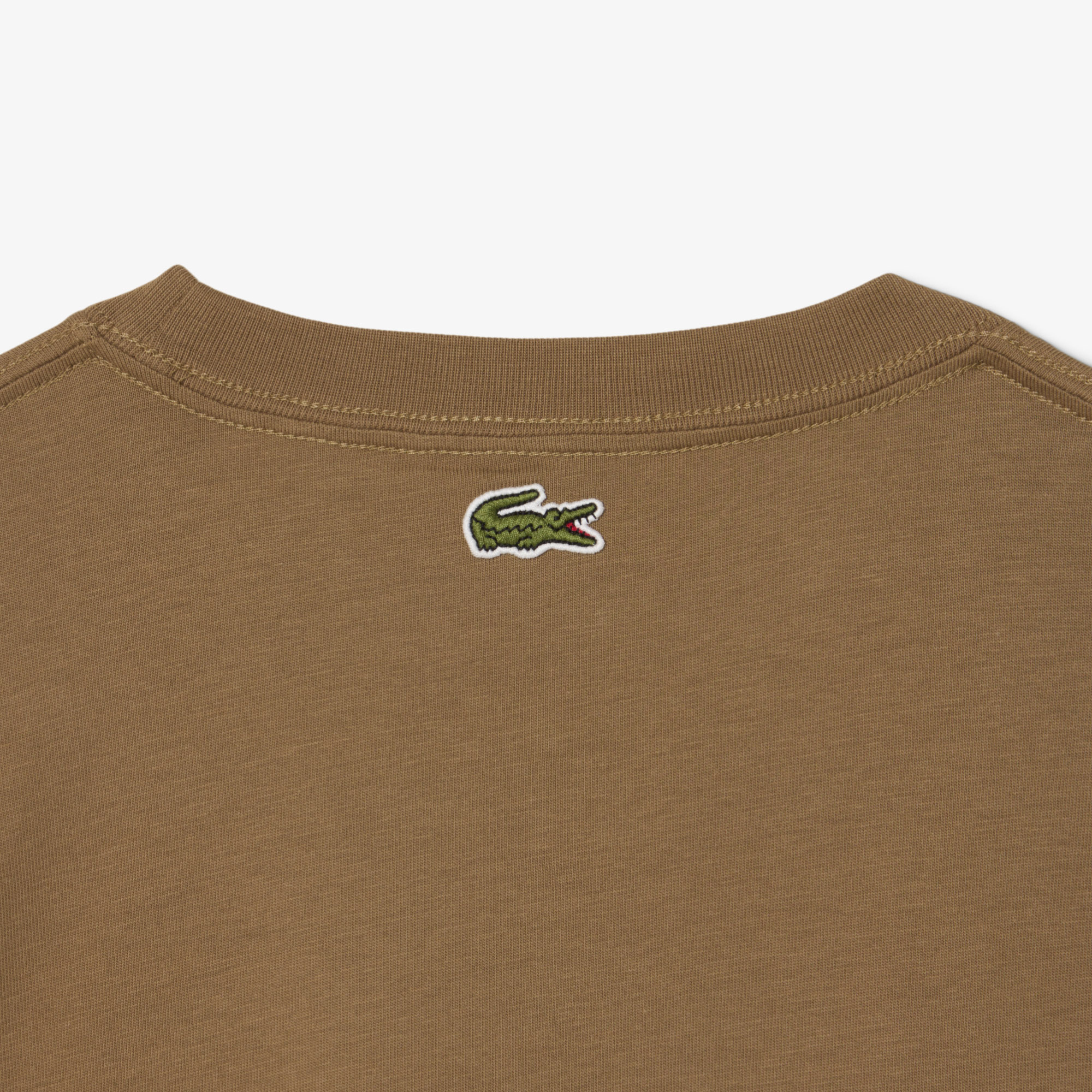 Lacoste T-shirt Jersey Coton Imprimé Broderie - Marron
