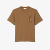 T-shirt Jersey Coton Imprimé Broderie - Marron