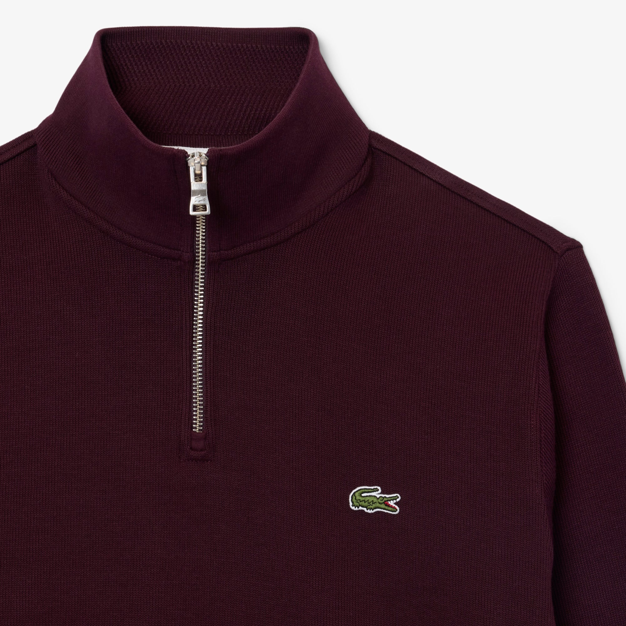 Lacoste Sweatshirt Zippé Interlock Col Montant - Marron