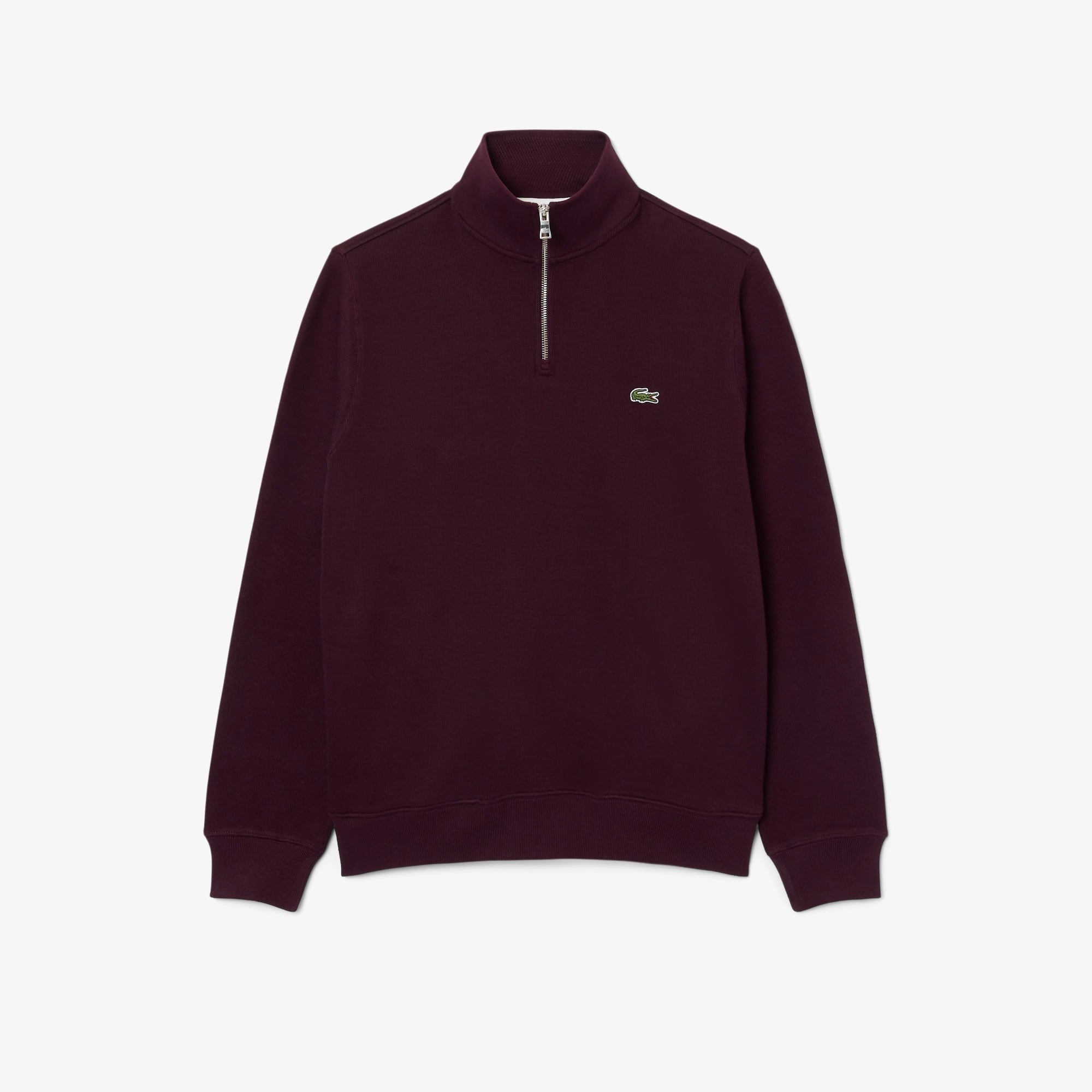 Lacoste Sweatshirt Zippé Interlock Col Montant - Marron