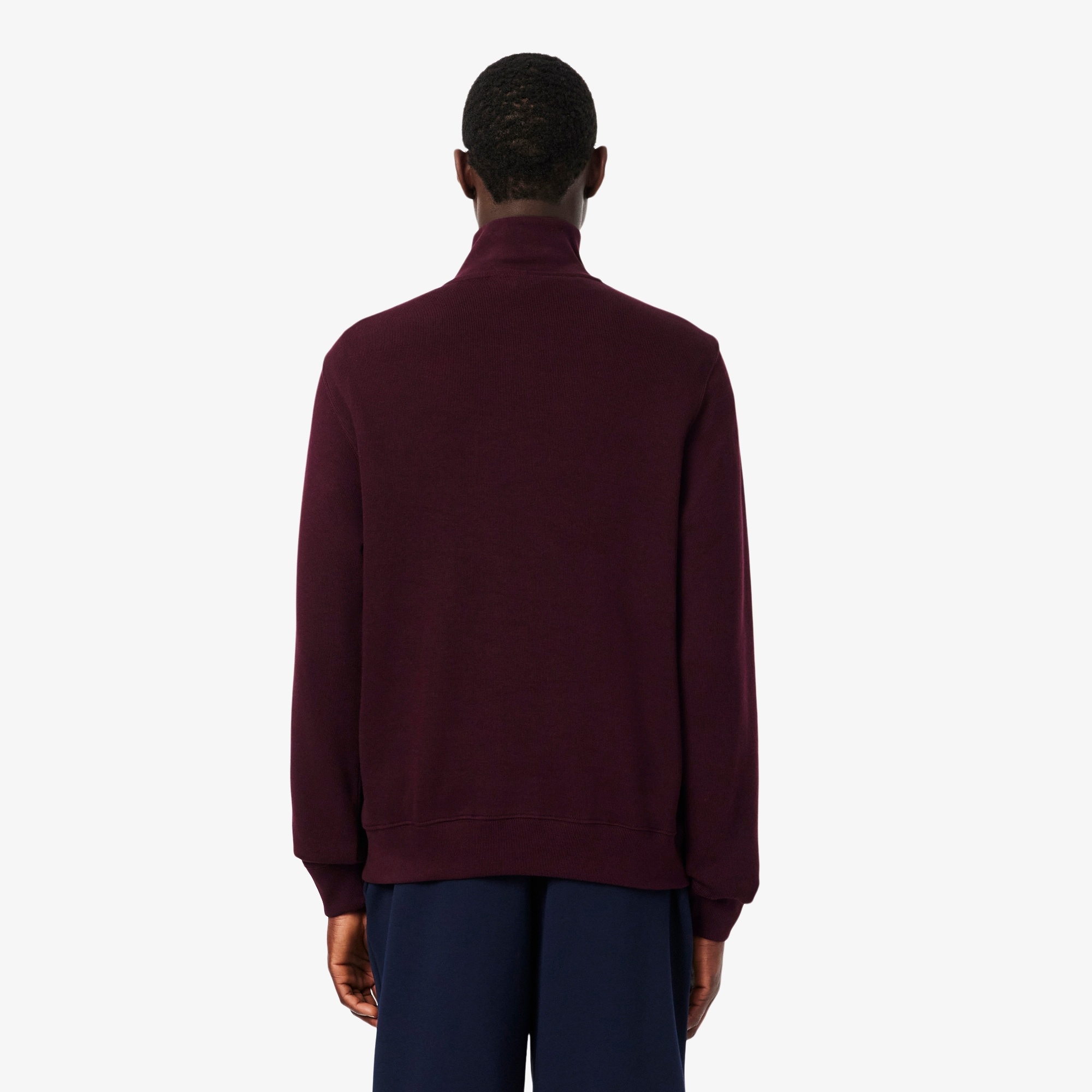 Lacoste Sweatshirt Zippé Interlock Col Montant - Marron