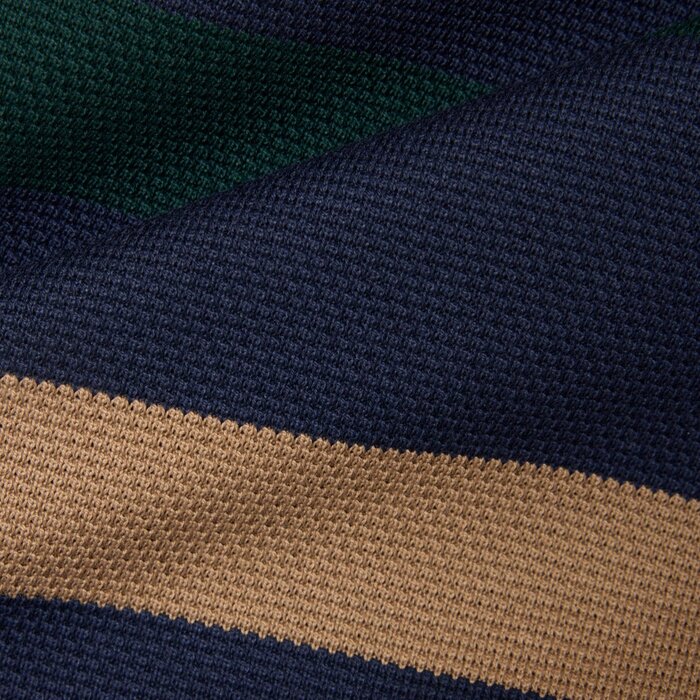 Lacoste Polo Rugby Piqué Rayé Relaxed Fit - Bleu Marine