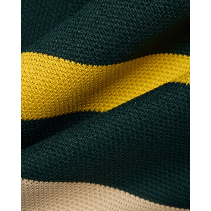 Lacoste Polo Rugby Piqué Rayé Relaxed Fit - Vert