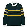 Polo Rugby Piqué Rayé Relaxed Fit - Vert