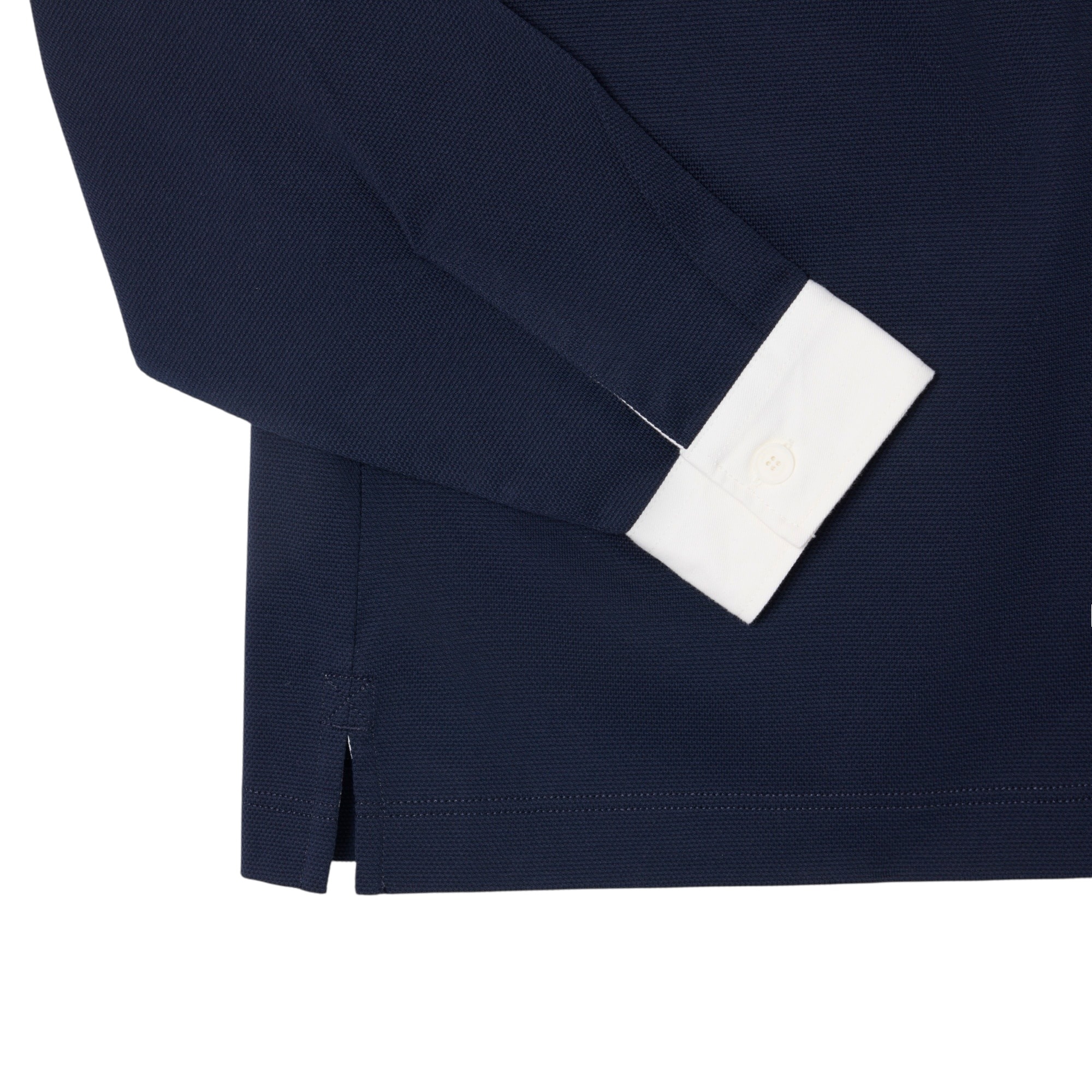 Lacoste Polo Rugby Piqué Rayé Relaxed Fit - Bleu Marine