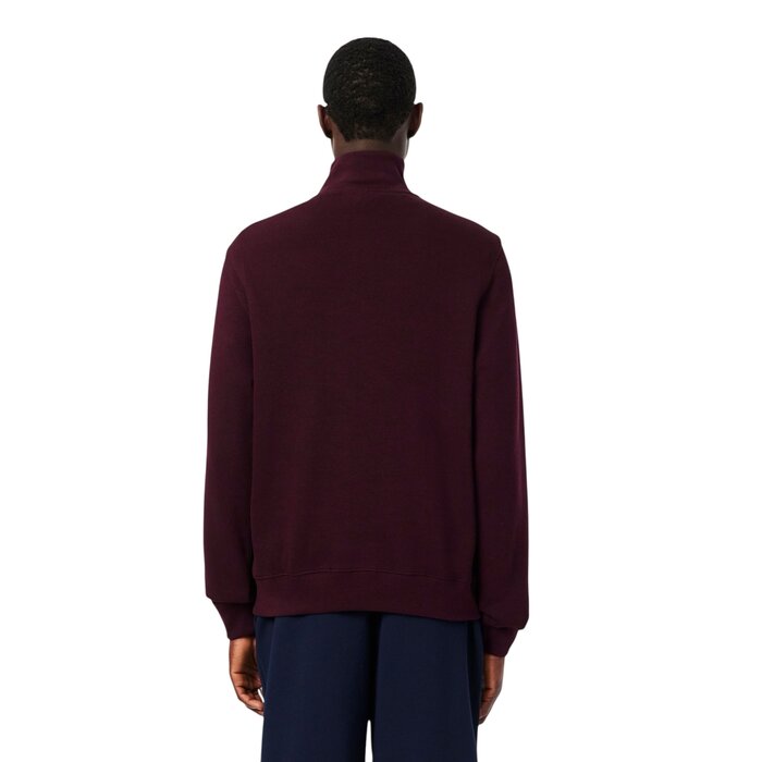Lacoste Sweatshirt Zippé Interlock Col Montant - Marron