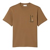 T-shirt Jersey Coton Imprimé Broderie - Marron