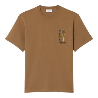 Lacoste T-shirt Jersey Coton Imprimé Broderie - Marron