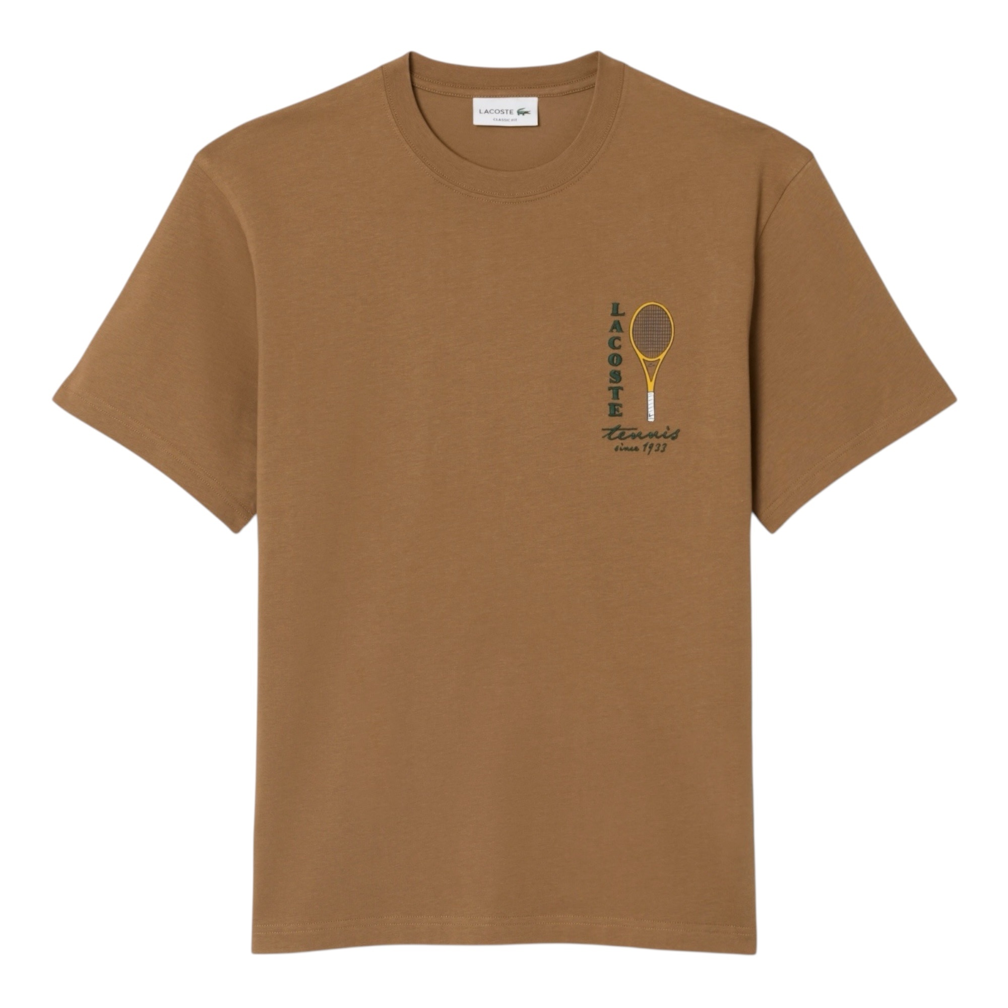 Lacoste T-shirt Jersey Coton Imprimé Broderie - Marron