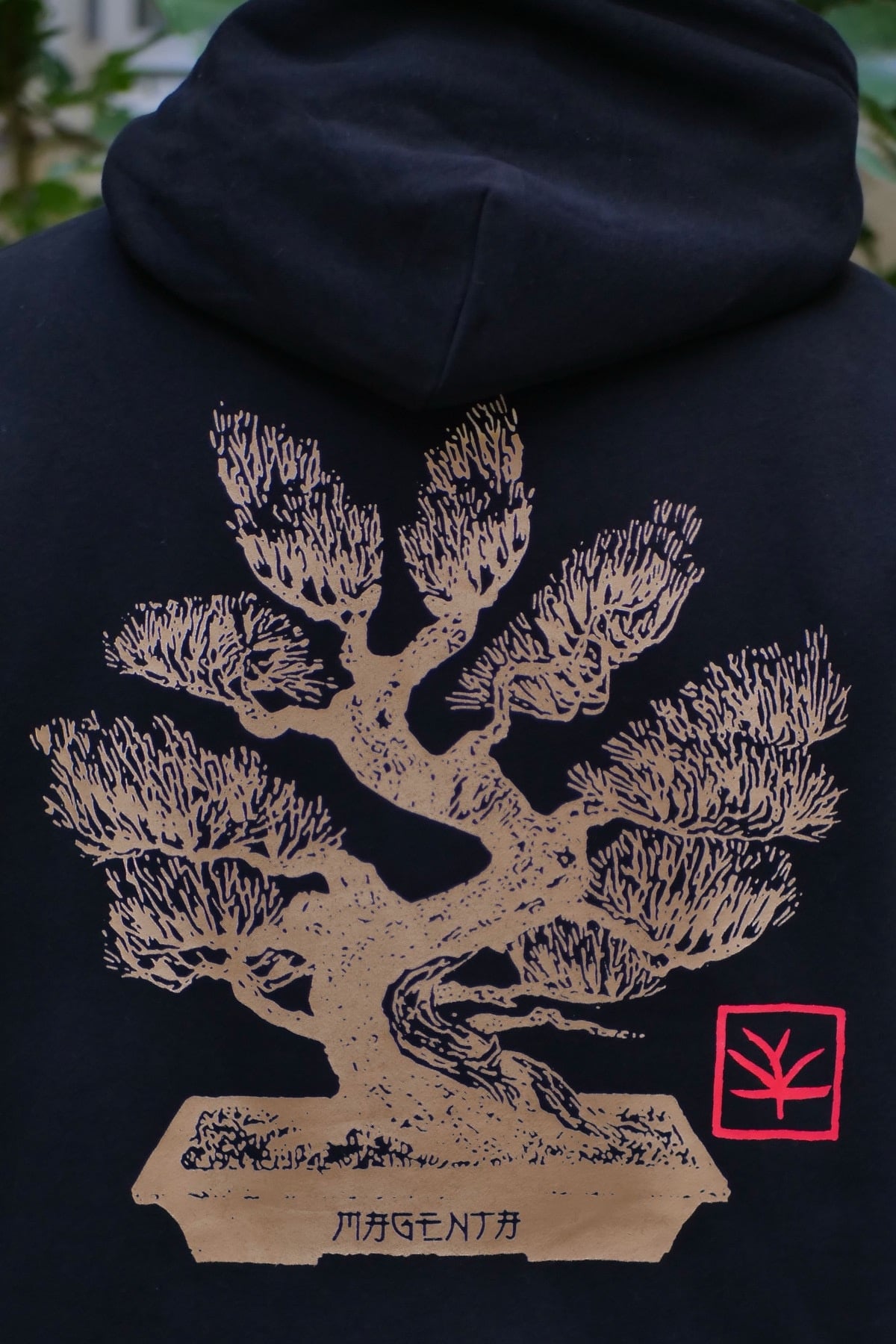 Magenta Bonsai Hoodie - Black