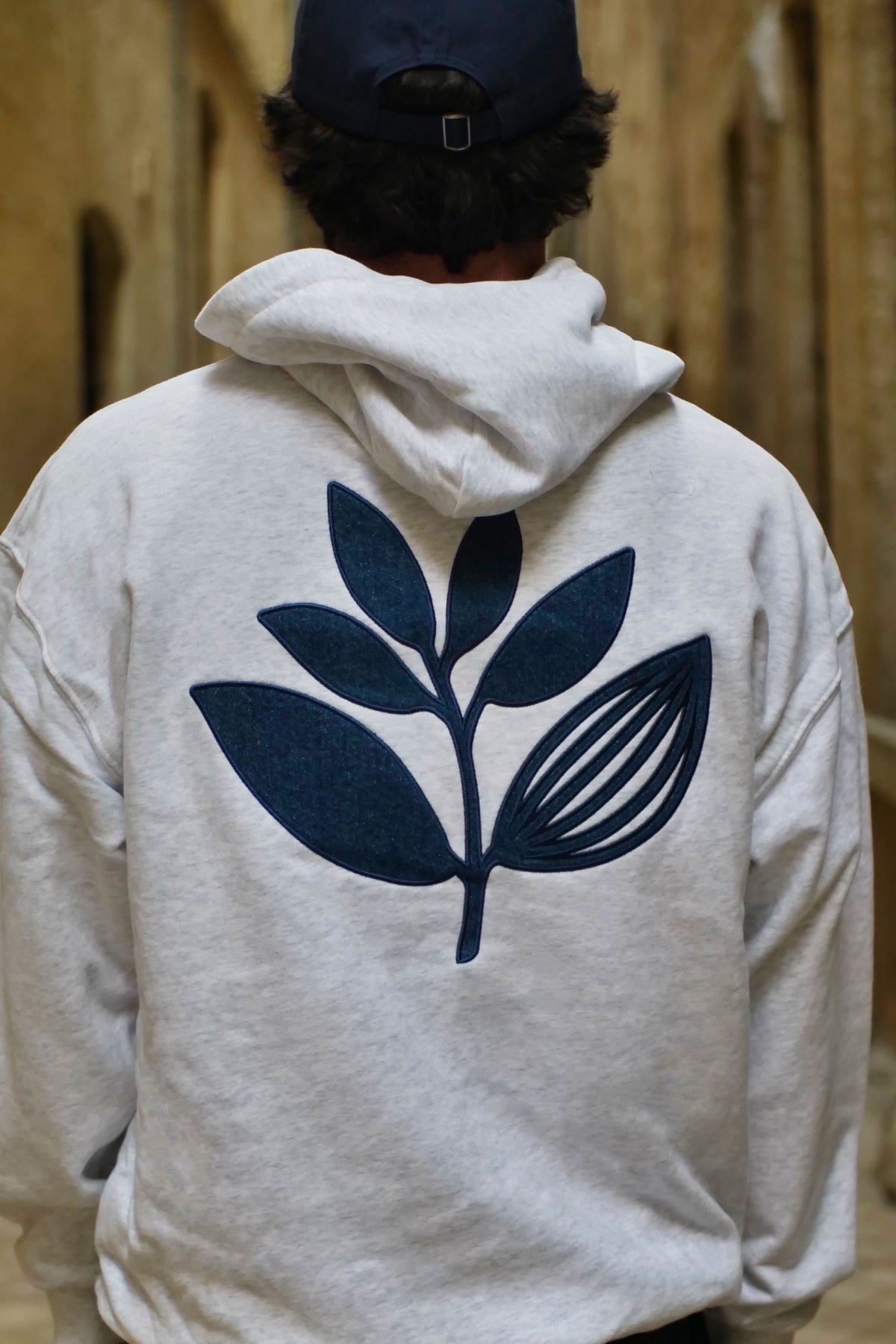 Magenta Denim Plant Hoodie - Ash