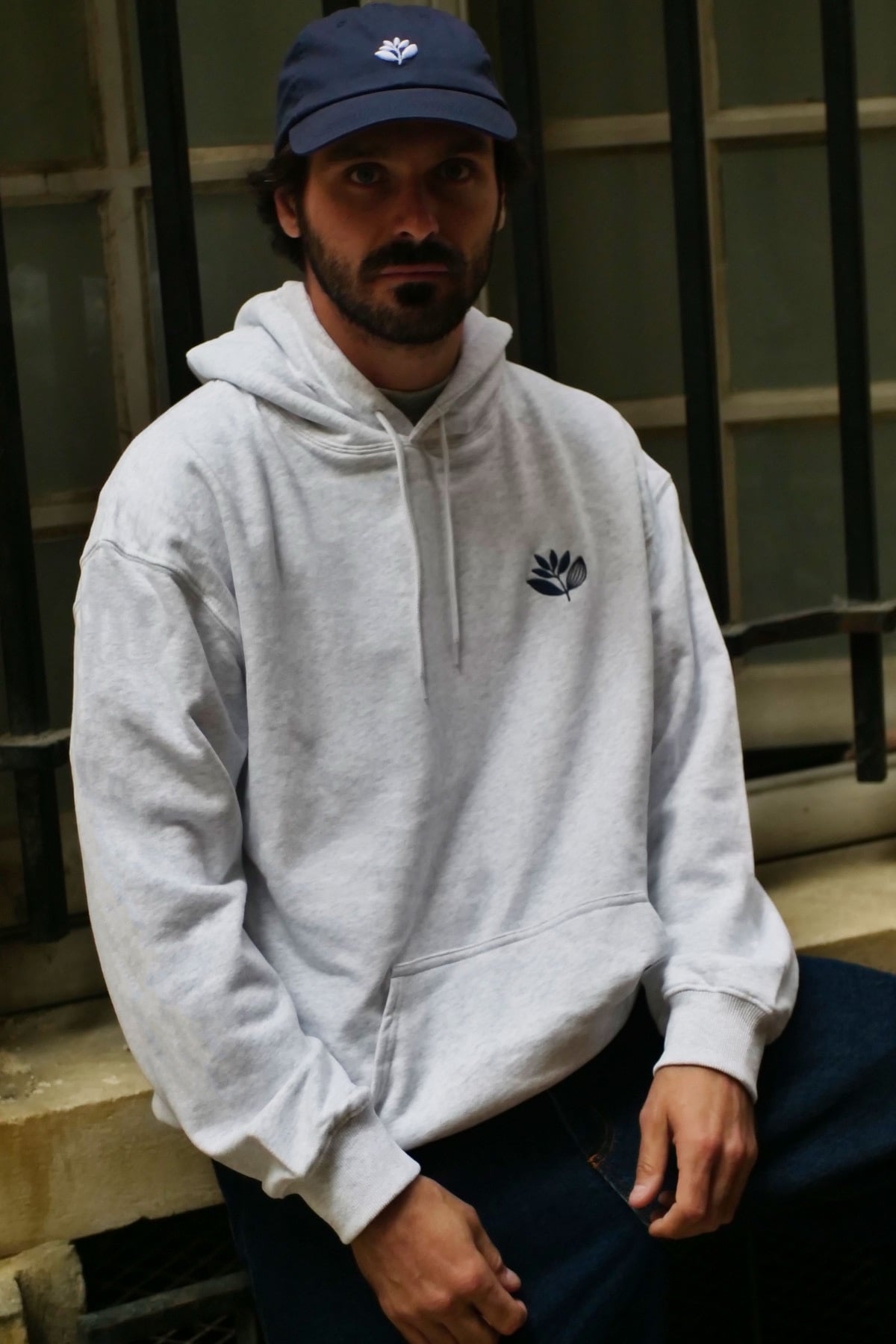 Magenta Denim Plant Hoodie - Ash