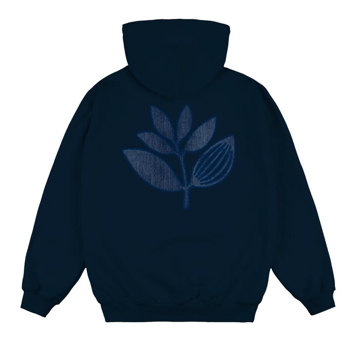 Magenta Denim Plant Hoodie - Navy