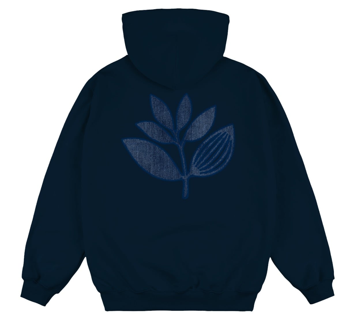 Magenta Denim Plant Hoodie - Navy