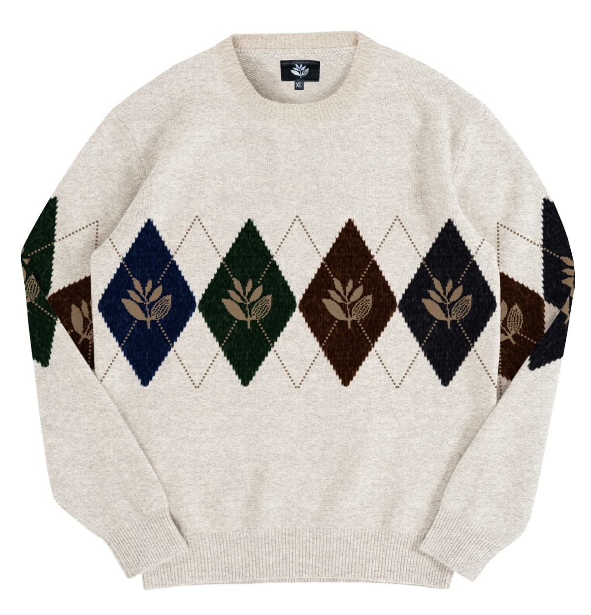 Magenta Academy Knit Crewneck - Natural