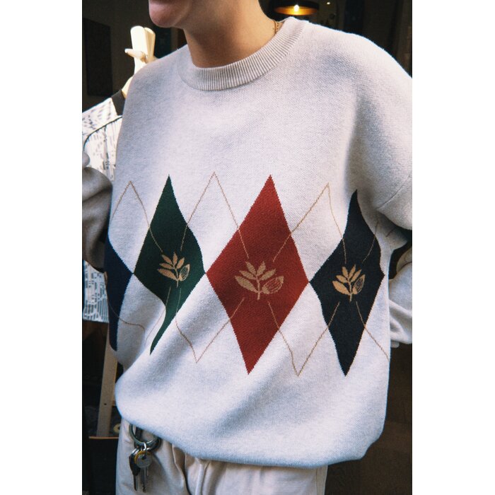 Magenta Academy Knit Crewneck - Natural
