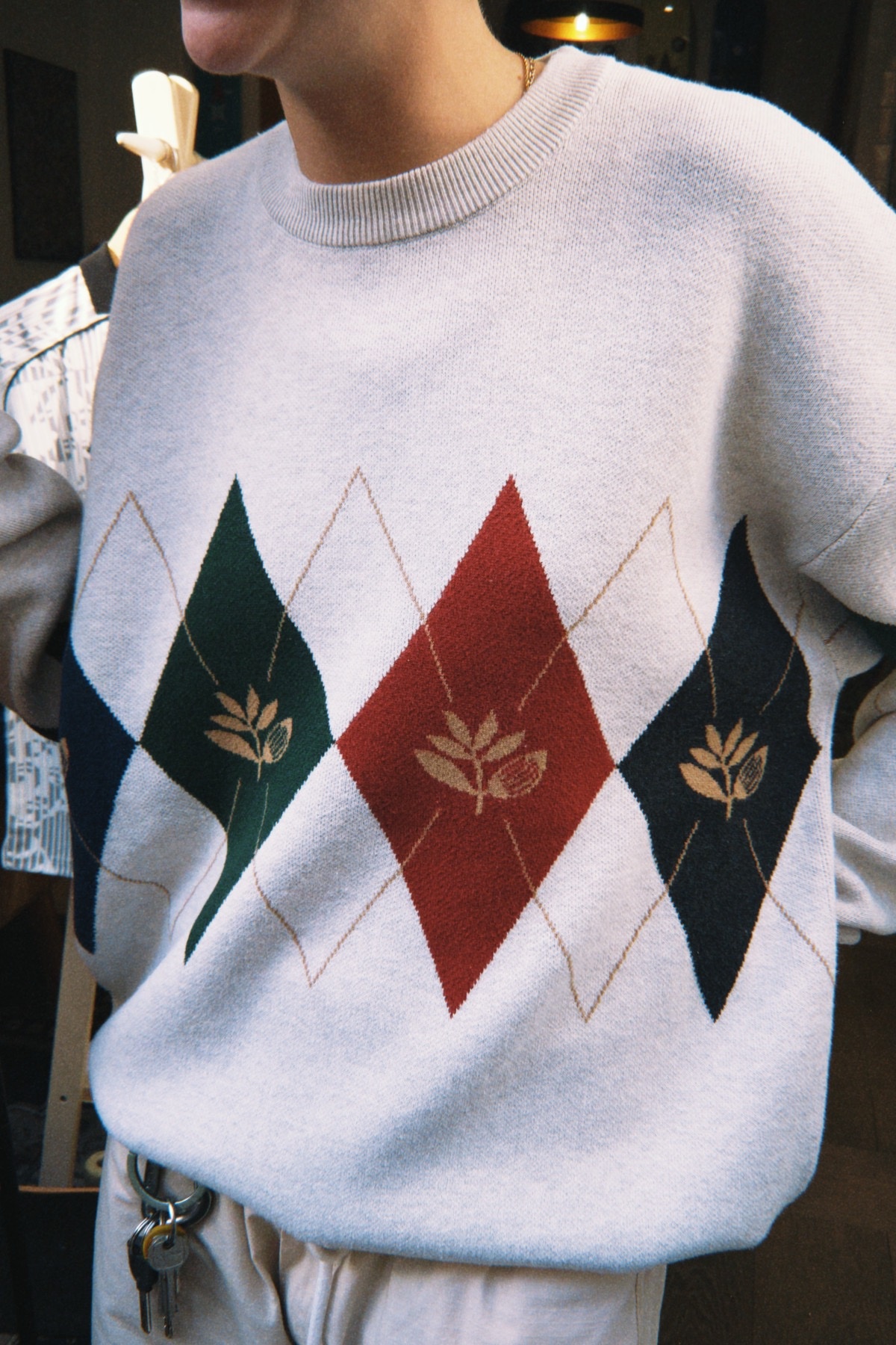 Magenta Academy Knit Crewneck - Natural
