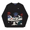 Poker Dogs Crewneck Knit - Black