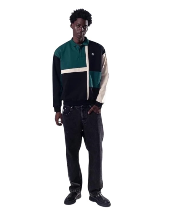 Hélas Banks Sweat Polo - Green Multico