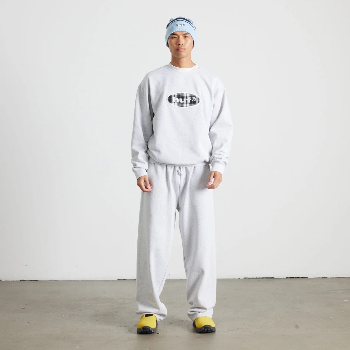 Huf 89 Open Hem Fleece Pant - Heather Grey