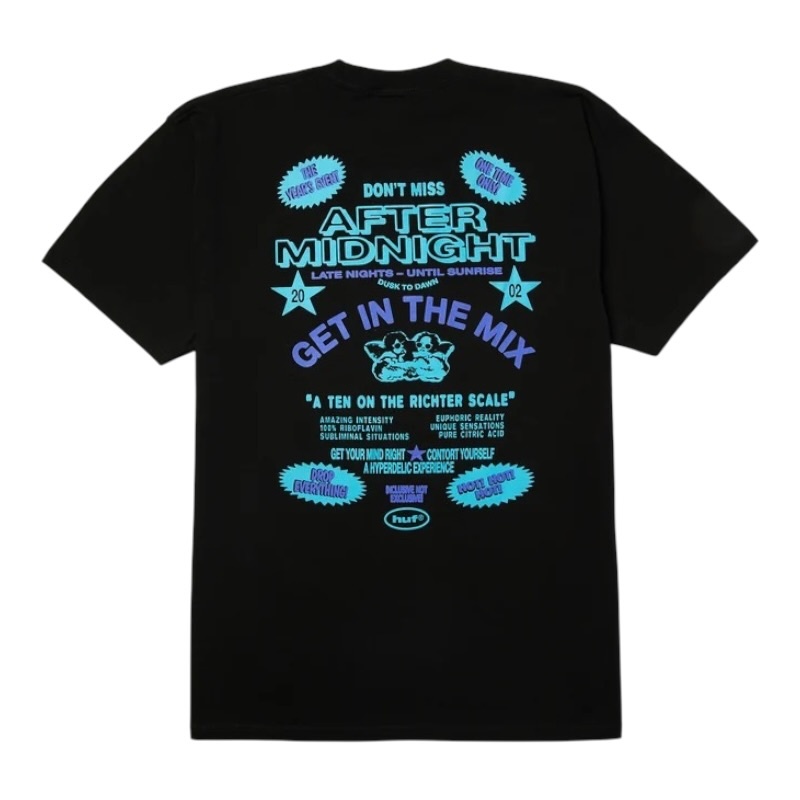 Huf Midnight Huf S/S T-Shirt - Black