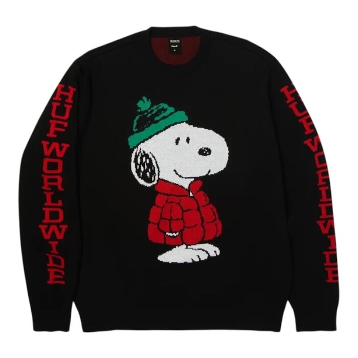 Huf Snoopy Puffer Sweater - Black
