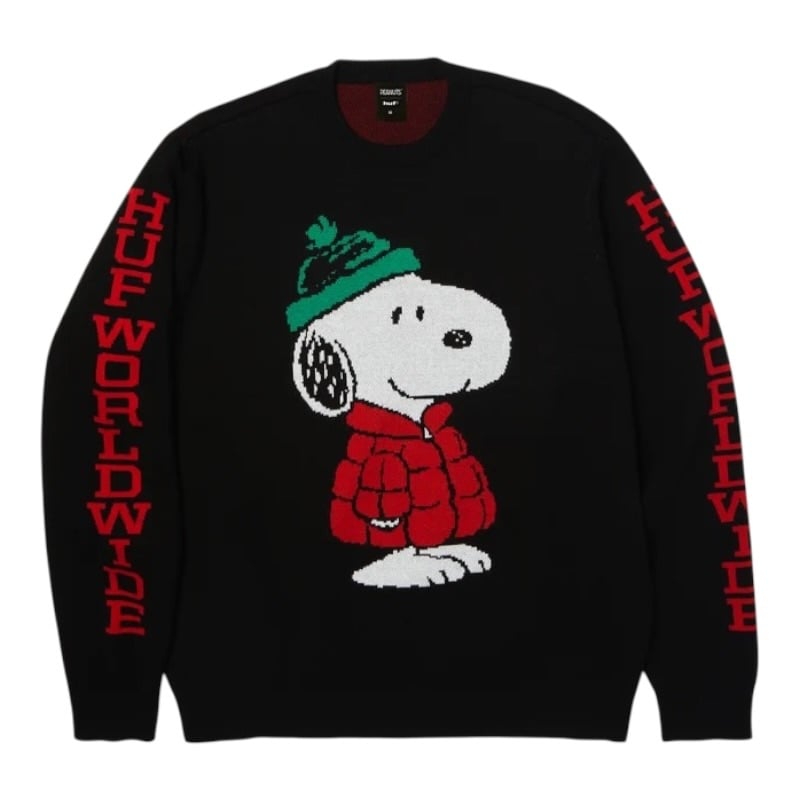 Huf Snoopy Puffer Sweater - Black