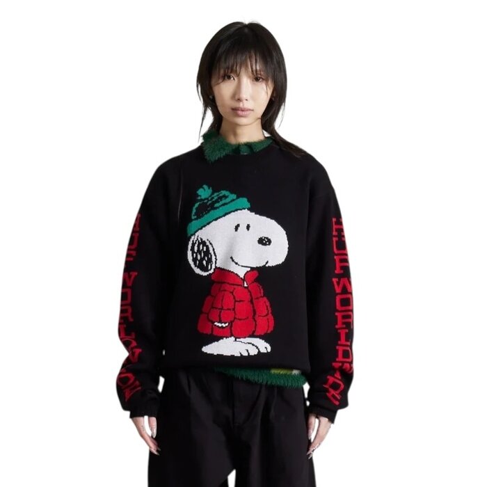 Huf Snoopy Puffer Sweater - Black