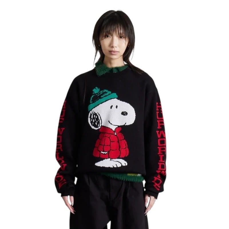 Huf Snoopy Puffer Sweater - Black