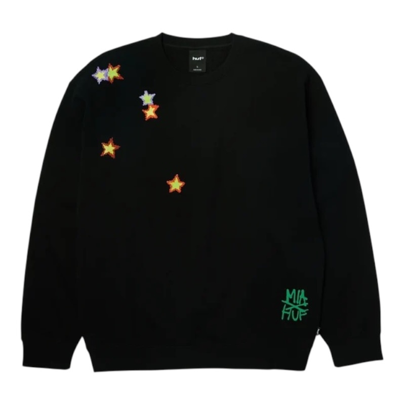 Huf Mia Star Cat Crew - Black