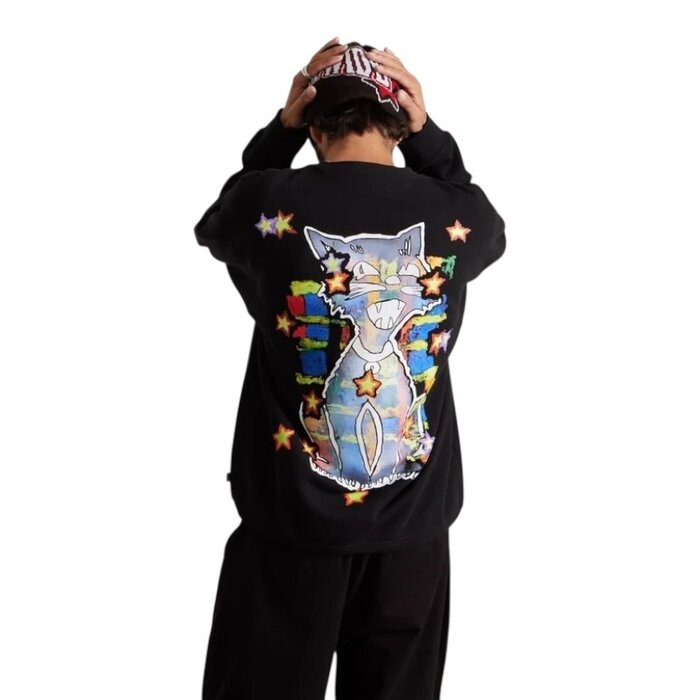 Huf Mia Star Cat Crew - Black