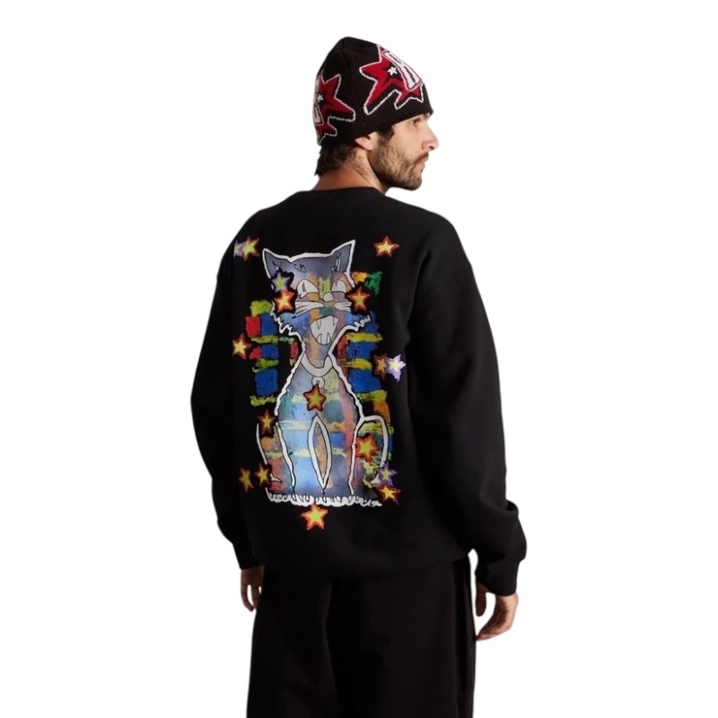 Huf Mia Star Cat Crew - Black