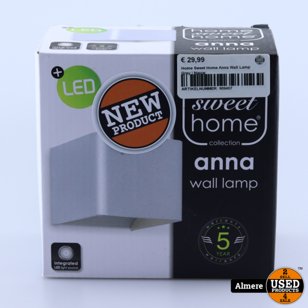Gooey Opknappen Prematuur Home Sweet Home wandlamp LED Anna grijs 5W | Nieuw - Used Products Almere