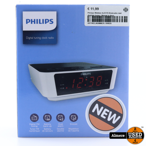 Philips Wekker AJ3115 Klokradio met digitale tuner | Nieuw in doos