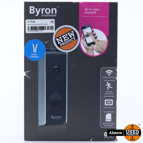 Byron WiFi Video Deurbel DIC-23112AL | Nieuw uit doos