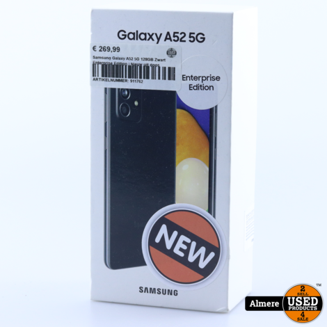 Samsung Galaxy A52 5G 128GB Zwart Enterprise Edition | Nieuw uit doos
