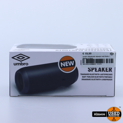 Umbro Bluetooth Speaker met Radio | Nieuw in doos