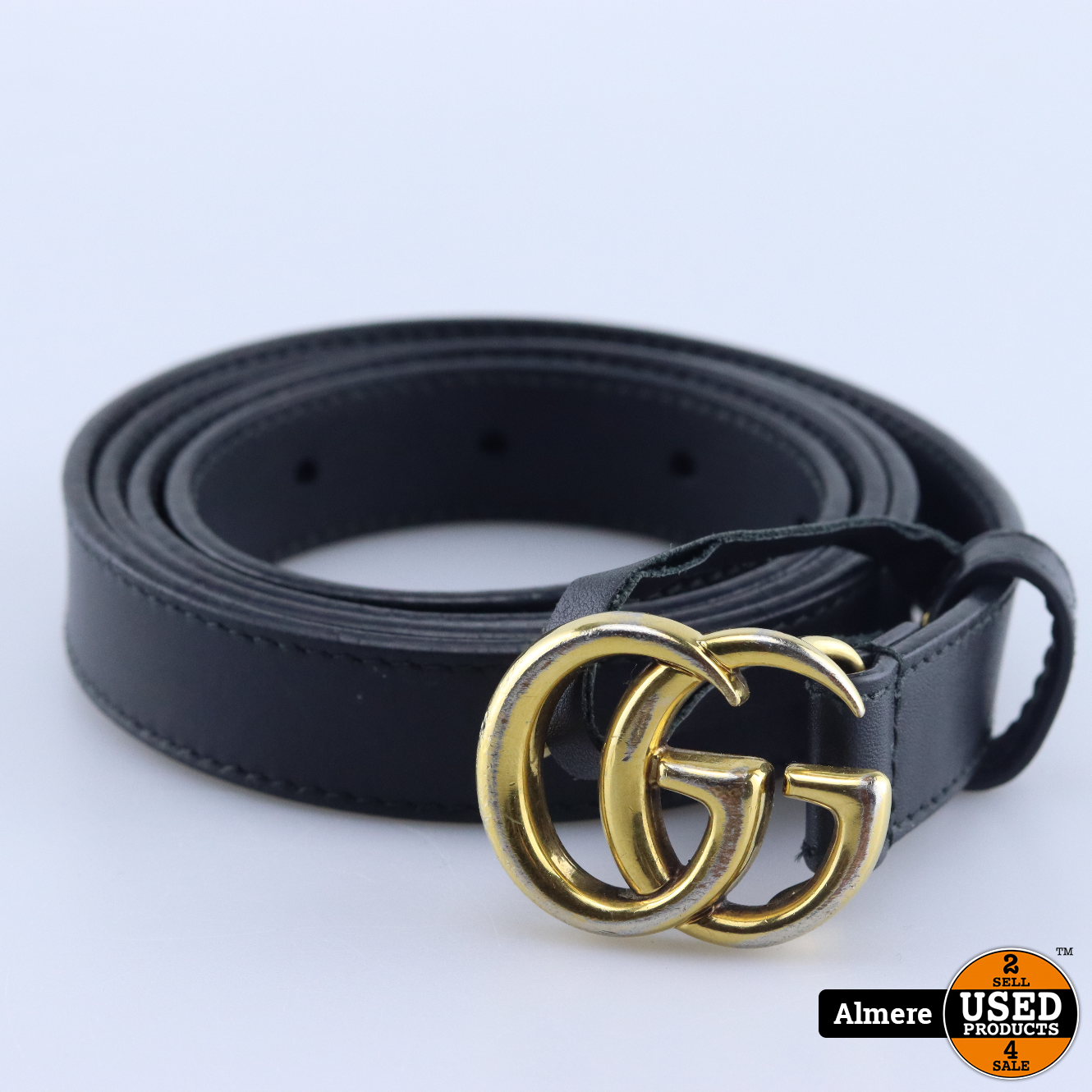 veld Beangstigend samenvoegen Gucci 409417 GG Marmont leather belt with shiny buckle - Used Products  Almere