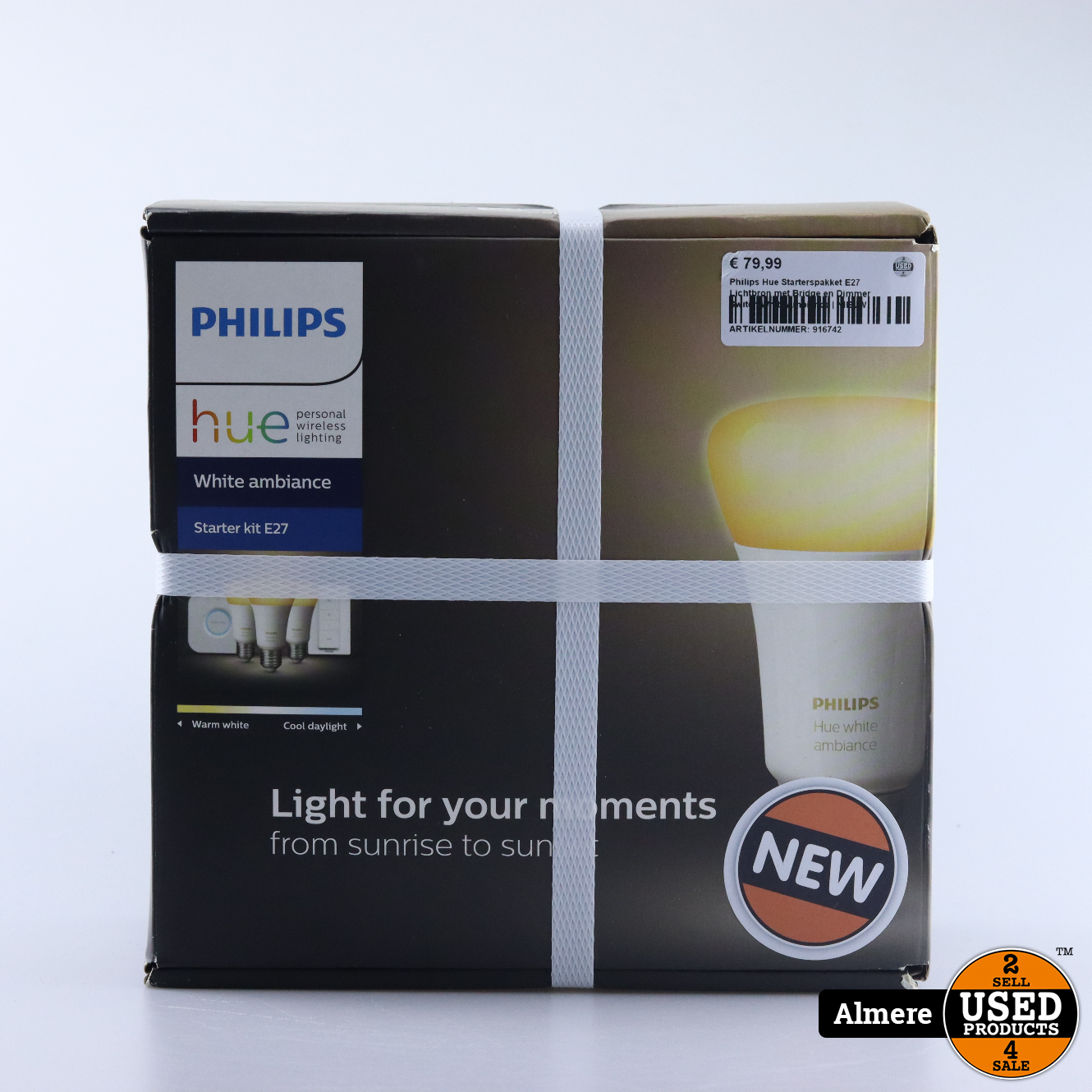 gevolgtrekking Verscherpen onderwerp Philips Hue Starterspakket E27 Lichtbron met Bridge en Dimmer Switch White  Ambiance | NIEUW - Used Products Almere