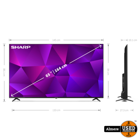 Sharp 65FN4EA 65'' FRAMELESS 4K ULTRA HD ANDROID TV | Nieuw