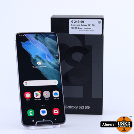 Samsung Galaxy S21 5G 128GB Zwart in doos