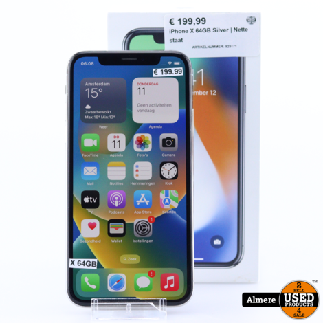 iPhone X 64GB Silver | Nette staat