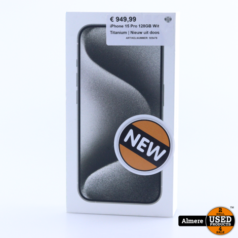 iPhone 15 Pro 128GB Wit Titanium | Nieuw uit doos