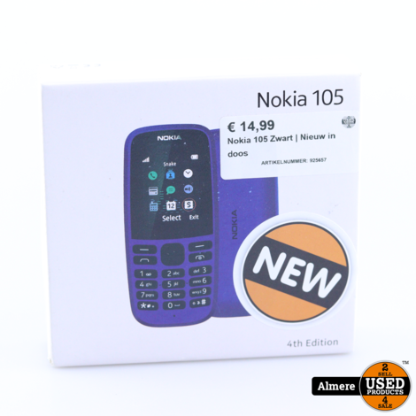 Nokia 105 Zwart | Nieuw uit doos